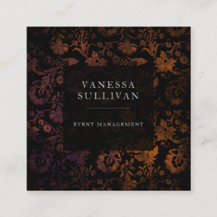 Donkere Floral Moody Event Planner Visitekaartjes 