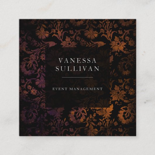 Donkere Floral Moody Event Planner Visitekaartjes  (Voorkant)