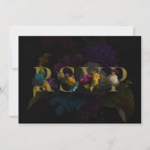 Donkere Floral Moody Monogram Wedding RSVP Kaart (Voorkant)