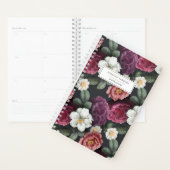 Donkere Floral op zwart | Gepersonaliseerde planne Planner (Display)