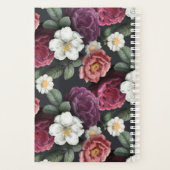 Donkere Floral op zwart | Gepersonaliseerde planne Planner (Achterkant)