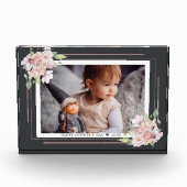 Donkere Floral op zwart | Moederdag fotoblok (Voorkant)