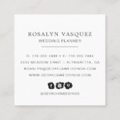  donkere Floral op zwart | Monogram Vierkante Visitekaartje (Achterkant)