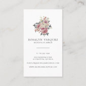  donkere Floral op zwart | Verticaal Visitekaartje (Achterkant)