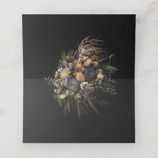 Donkere  Floral Place Card Plaatskaartje (Binnenkant ongevouwen)