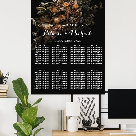 Donkere  Floral Poster (Thuiskantoor)