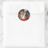 Donkere Floral Rozen Tulip Dank u voor de ronde St Sticker (Tas)