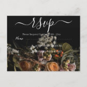 Donkere  Floral RSVP Briefkaart (Voorkant)
