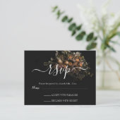Donkere  Floral RSVP Briefkaart (Staand voorkant)