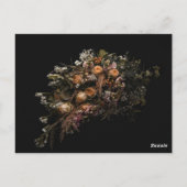 Donkere  Floral RSVP Briefkaart (Achterkant)