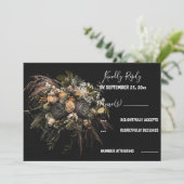 Donkere  Floral RSVP Uitnodiging (Staand voorkant)