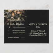 Donkere  Floral RSVP Uitnodiging (Achterkant)