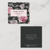 Donkere  Floral Vierkante Visitekaartje (Voorkant / Achterkant)