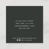 Donkere  Floral Vierkante Visitekaartje (Achterkant)