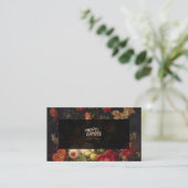 Donkere  Floral Visitekaartjes Rode Roze (Staand voorkant)