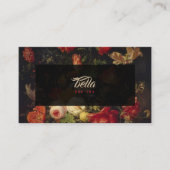 Donkere  Floral Visitekaartjes Rode Roze (Voorkant)