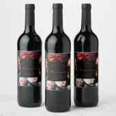 Donkere Floral Weddenschap Bridesmaid Wine Label Wijn Etiket (Flessen)