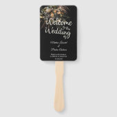 Donkere  Floral Wedding Hand Fan Handwaaier (Voorkant)