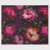 Donkere florale droom cadeaupapier (Vlak)