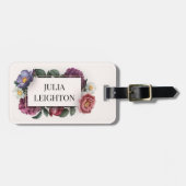 Donkere Florals Bagagelabel (Voorkant horizontaal)
