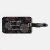 Donkere Florals Bagagelabel (Achterkant horizontaal)