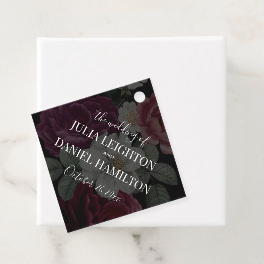 Donkere Florals Bedankjes Labels (In situ)