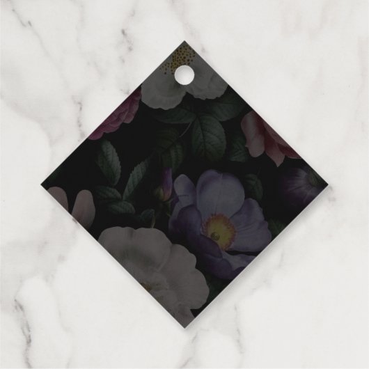 Donkere Florals Bedankjes Labels (Achterkant)