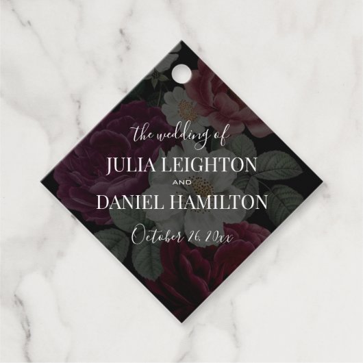 Donkere Florals Bedankjes Labels (Voorkant)