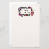 Donkere Florals Briefpapier (Voorkant / Achterkant)