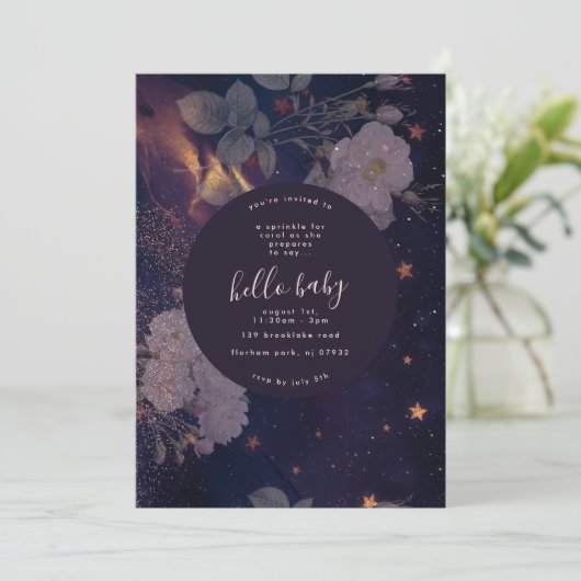 Donkere Florals | Dramatische Paarse bloemen | Sho Kaart (Staand voorkant)