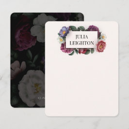Donkere Florals Modern Note Card Notitiekaartje