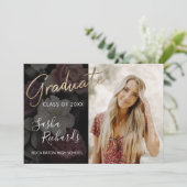 Donkere Florals Moderne aankondiging Afstuderen (Staand voorkant)