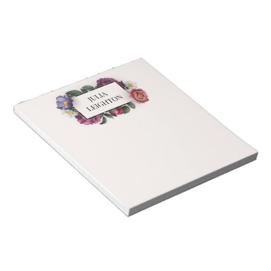 Donkere Florals Notitieblok (Schuin)