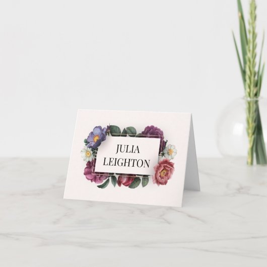 Donkere Florals Notitiekaartje (Voorkant)