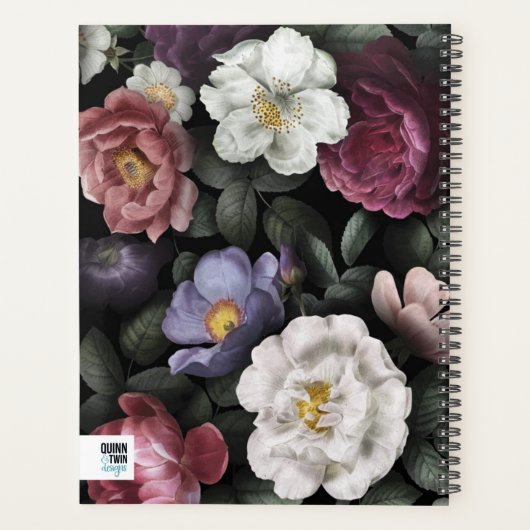 Donkere Florals Planner (Achterkant)