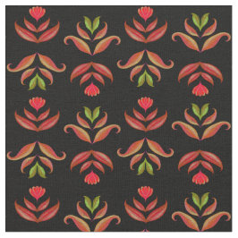 Donkere folkloristische bloemprint cozy rustieke z stof