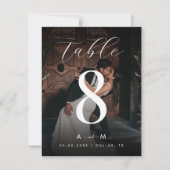 Donkere foto 4.25 x 5.5 Trouwtafel nummer Bedankkaart (Voorkant)