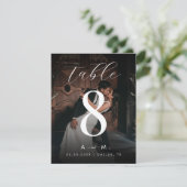 Donkere foto 4.25 x 5.5 Trouwtafel nummer Bedankkaart (Staand voorkant)