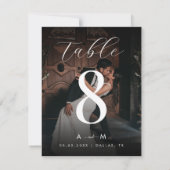 Donkere foto 4.25 x 5.5 Trouwtafel nummer Bedankkaart (Achterkant)