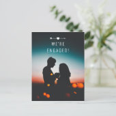 Donkere foto | Aankondiging Verloving | BRIEFKAART (Staand voorkant)