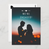 Donkere foto | Aankondiging Verloving | BRIEFKAART (Voorkant / Achterkant)