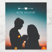 Donkere foto | Aankondiging Verloving | Wijnetiket Wijn Etiket (Enkel label)