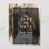 Donkere foto Tint Overlay 2 Modern Save the Date Kaart (Voorkant / Achterkant)