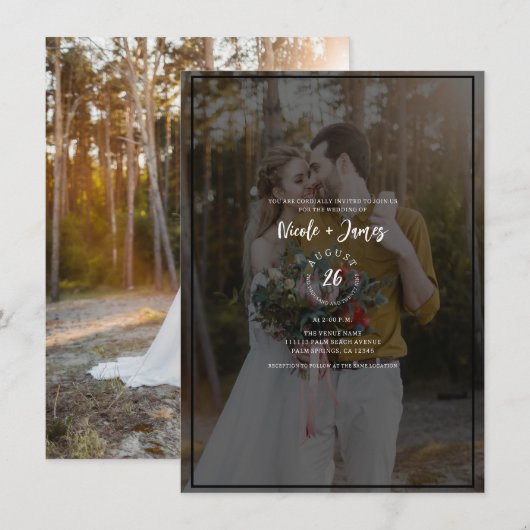 Donkere foto Tint Overlay 2 Moderne minimale bruil Kaart (Voorkant / Achterkant)