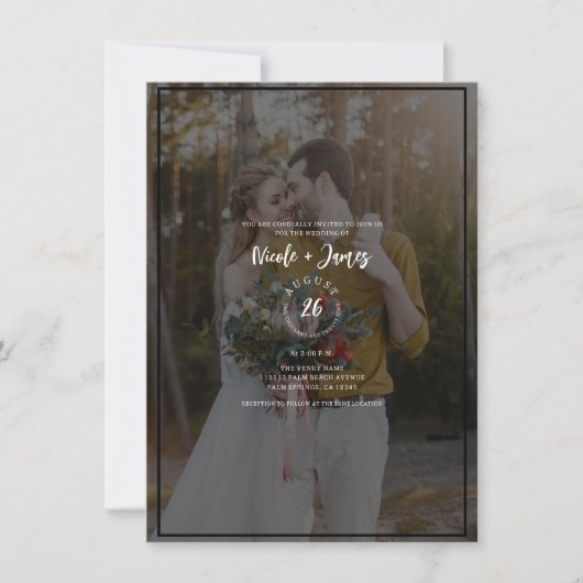 Donkere foto Tint Overlay 2 Moderne minimale bruil Kaart (Voorkant)