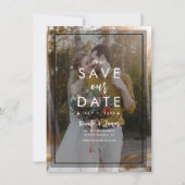 Donkere foto Tint Overlay 3 Modern Save the Date Kaart (Voorkant)