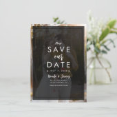 Donkere foto Tint Overlay Modern Save the Date Kaart (Staand voorkant)