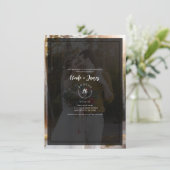 Donkere foto Tint Overlay Moderne minimale bruilof Kaart (Staand voorkant)