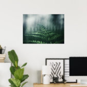 Donkere foto van Moody Fern natuur Poster (Thuiskantoor)