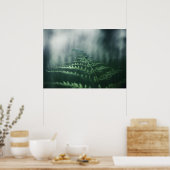 Donkere foto van Moody Fern natuur Poster (Keuken)